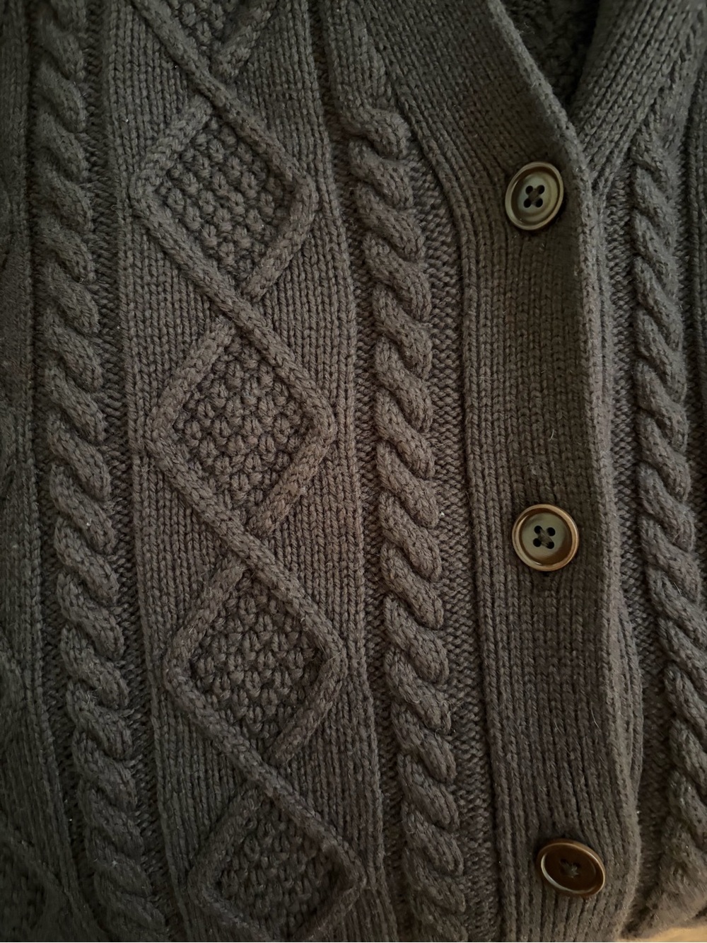 Aritzia Sunday Best Chocolate Brown Cable Knit Cardigan - Picture 5 of 5